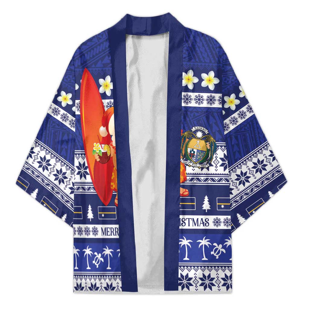 Nauru Christmas Kimono Cute Santa Coat Of Arms Merry Xmas - Polynesian Pride