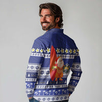 Nauru Christmas Long Sleeve Polo Shirt Cute Santa Coat Of Arms Merry Xmas - Polynesian Pride