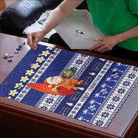 Nauru Christmas Puzzle Cute Santa Coat Of Arms Merry Xmas - Polynesian Pride
