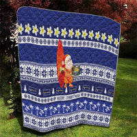 Nauru Christmas Quilt Cute Santa Coat Of Arms Merry Xmas - Polynesian Pride
