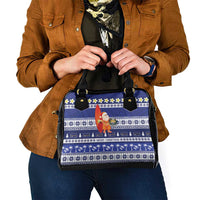 Nauru Christmas Shoulder Handbag Cute Santa Coat Of Arms Merry Xmas - Polynesian Pride