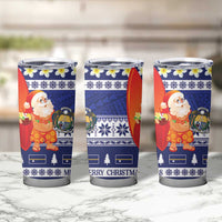 Nauru Christmas Tumbler Cup Cute Santa Coat Of Arms Merry Xmas - Polynesian Pride