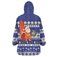 Nauru Christmas Wearable Blanket Hoodie Cute Santa Coat Of Arms Merry Xmas - Polynesian Pride