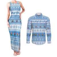FSM Christmas Couples Matching Tank Maxi Dress and Long Sleeve Button Shirt Merry Xmas Federated States of Micronesia - Polynesian Pride