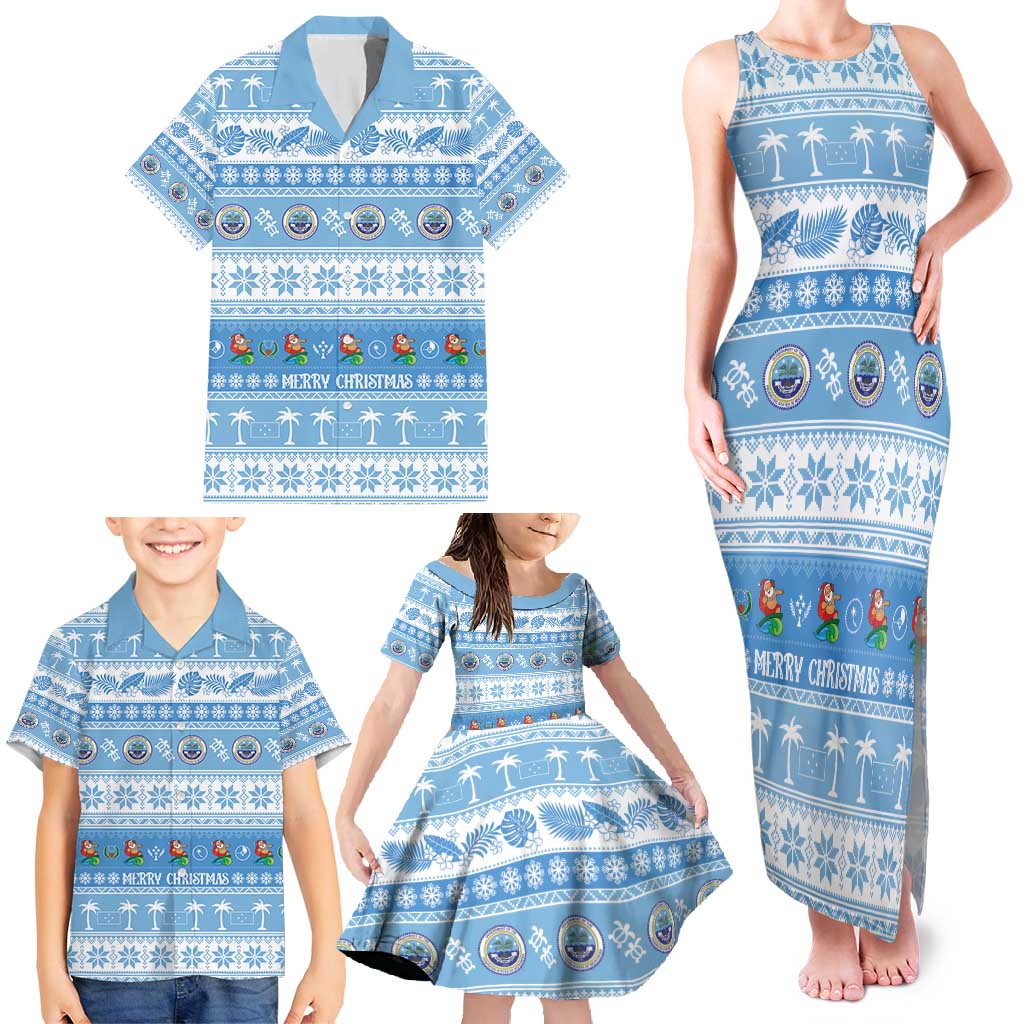 FSM Christmas Family Matching Tank Maxi Dress and Hawaiian Shirt Merry Xmas Federated States of Micronesia - Polynesian Pride