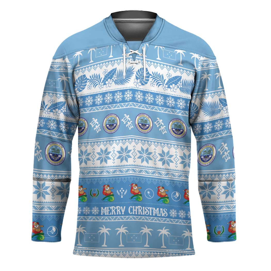 FSM Christmas Hockey Jersey Merry Xmas Federated States of Micronesia - Polynesian Pride