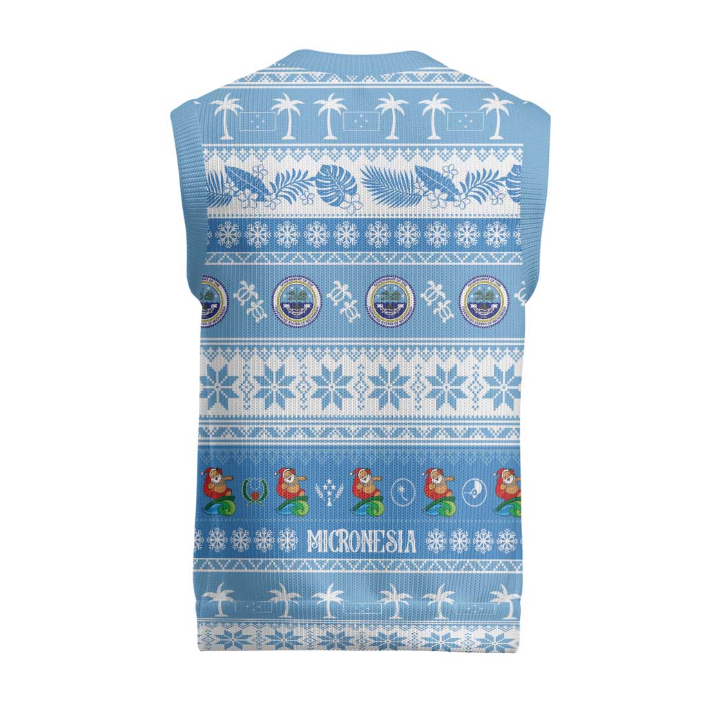 FSM Christmas Knitted V-Neck Vest Merry Xmas Federated States of Micronesia - Polynesian Pride