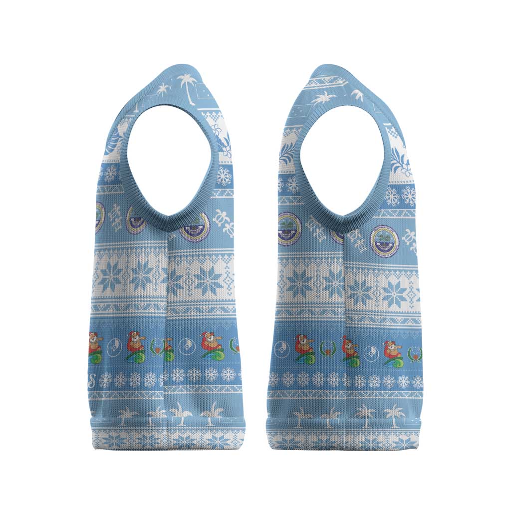 FSM Christmas Knitted V-Neck Vest Merry Xmas Federated States of Micronesia - Polynesian Pride