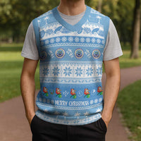 FSM Christmas Knitted V-Neck Vest Merry Xmas Federated States of Micronesia - Polynesian Pride