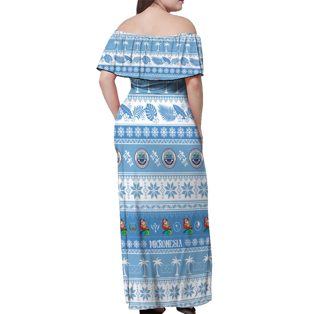 FSM Christmas Off Shoulder Maxi Dress Merry Xmas Federated States of Micronesia LT14 - Polynesian Pride