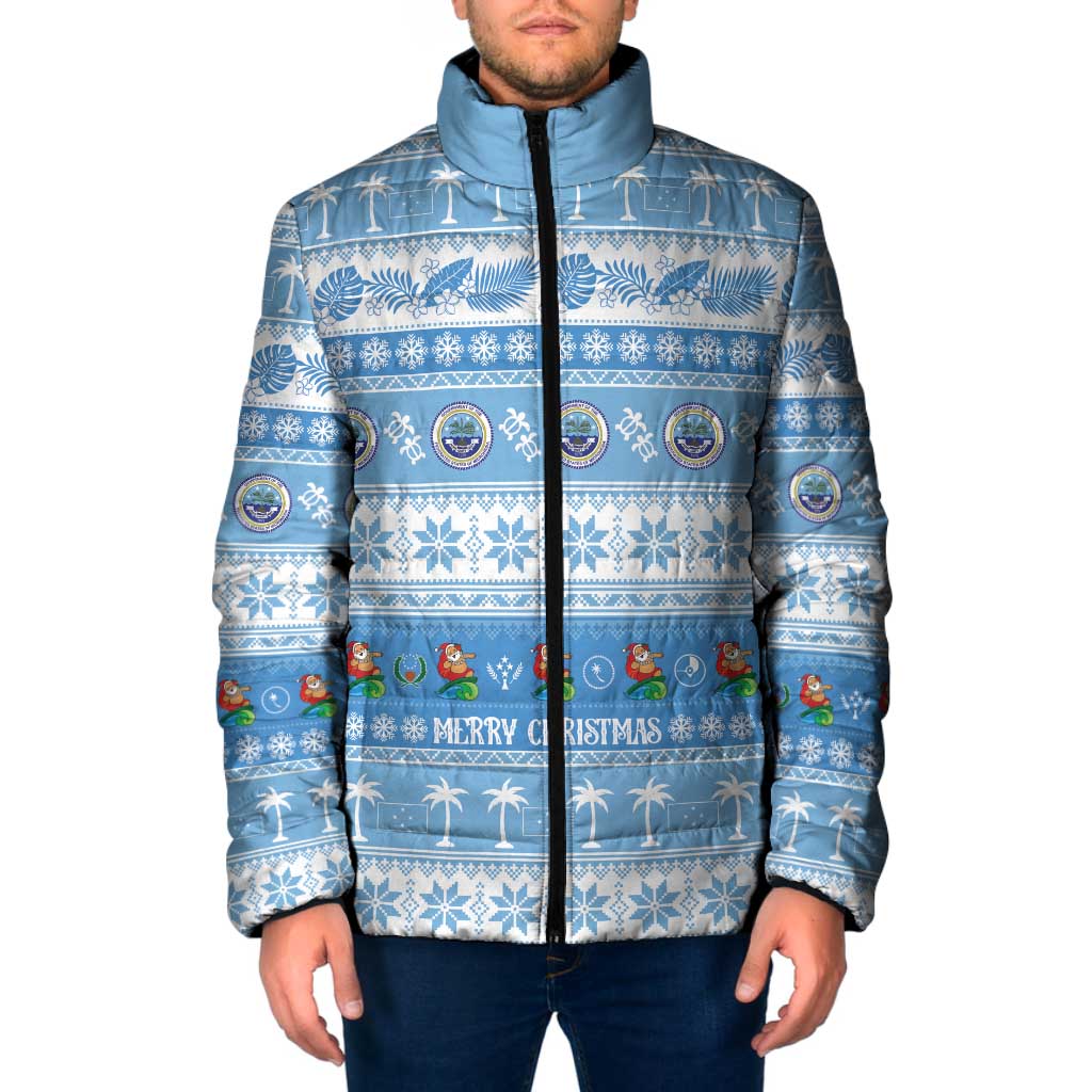 FSM Christmas Padded Jacket Merry Xmas Federated States of Micronesia - Polynesian Pride