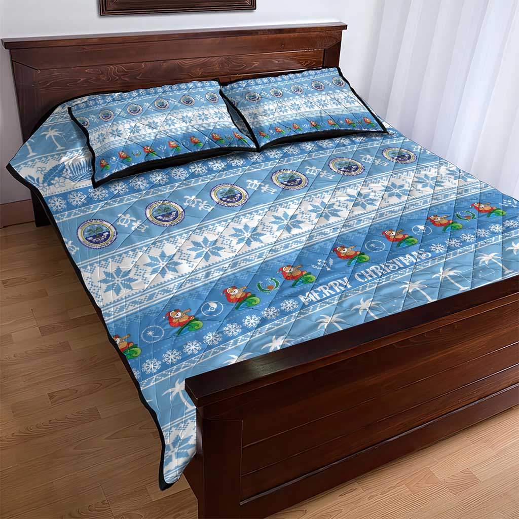 FSM Christmas Quilt Bed Set Merry Xmas Federated States of Micronesia - Polynesian Pride
