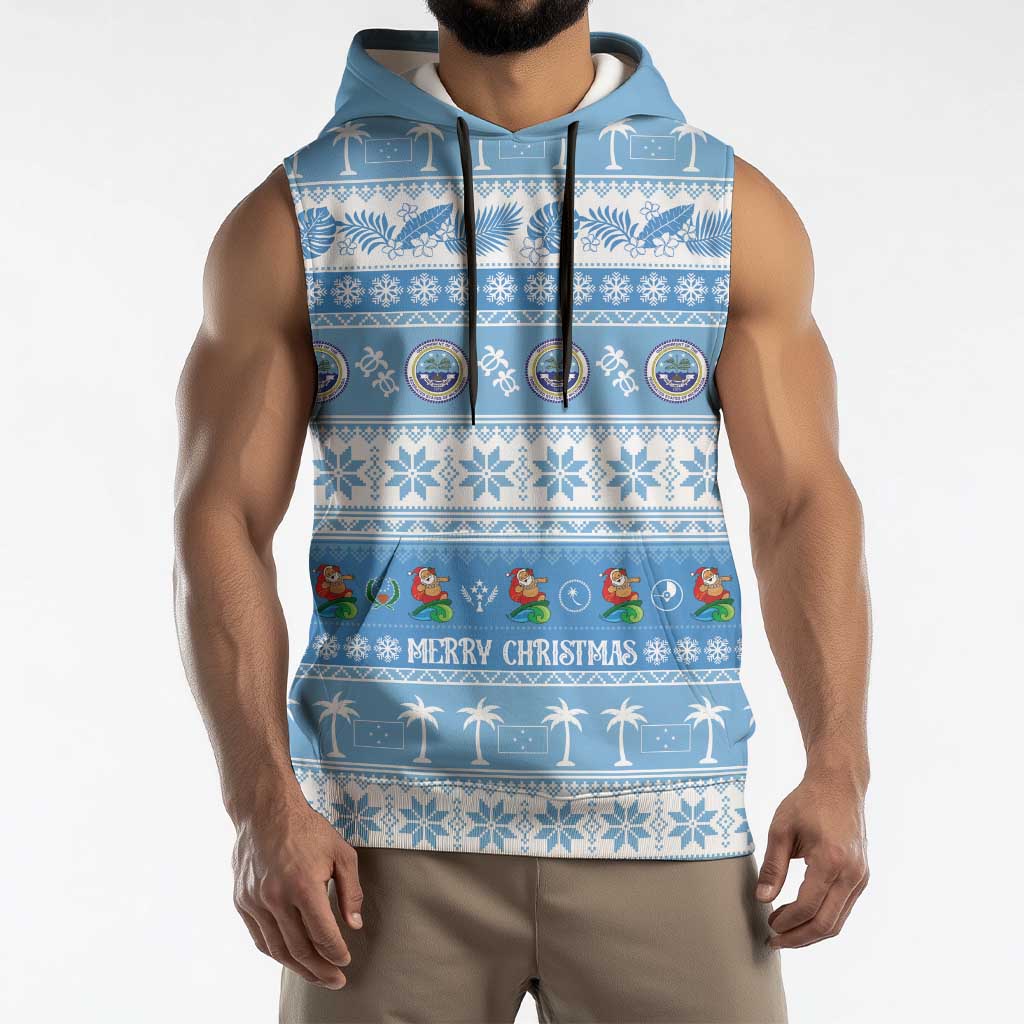 FSM Christmas Sleeveless Hoodie Merry Xmas Federated States of Micronesia - Polynesian Pride
