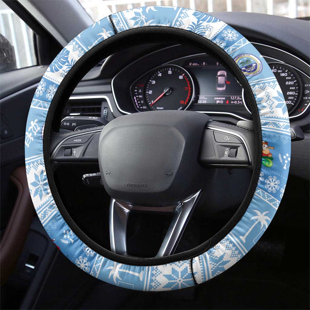FSM Christmas Steering Wheel Cover Merry Xmas Federated States of Micronesia - Polynesian Pride