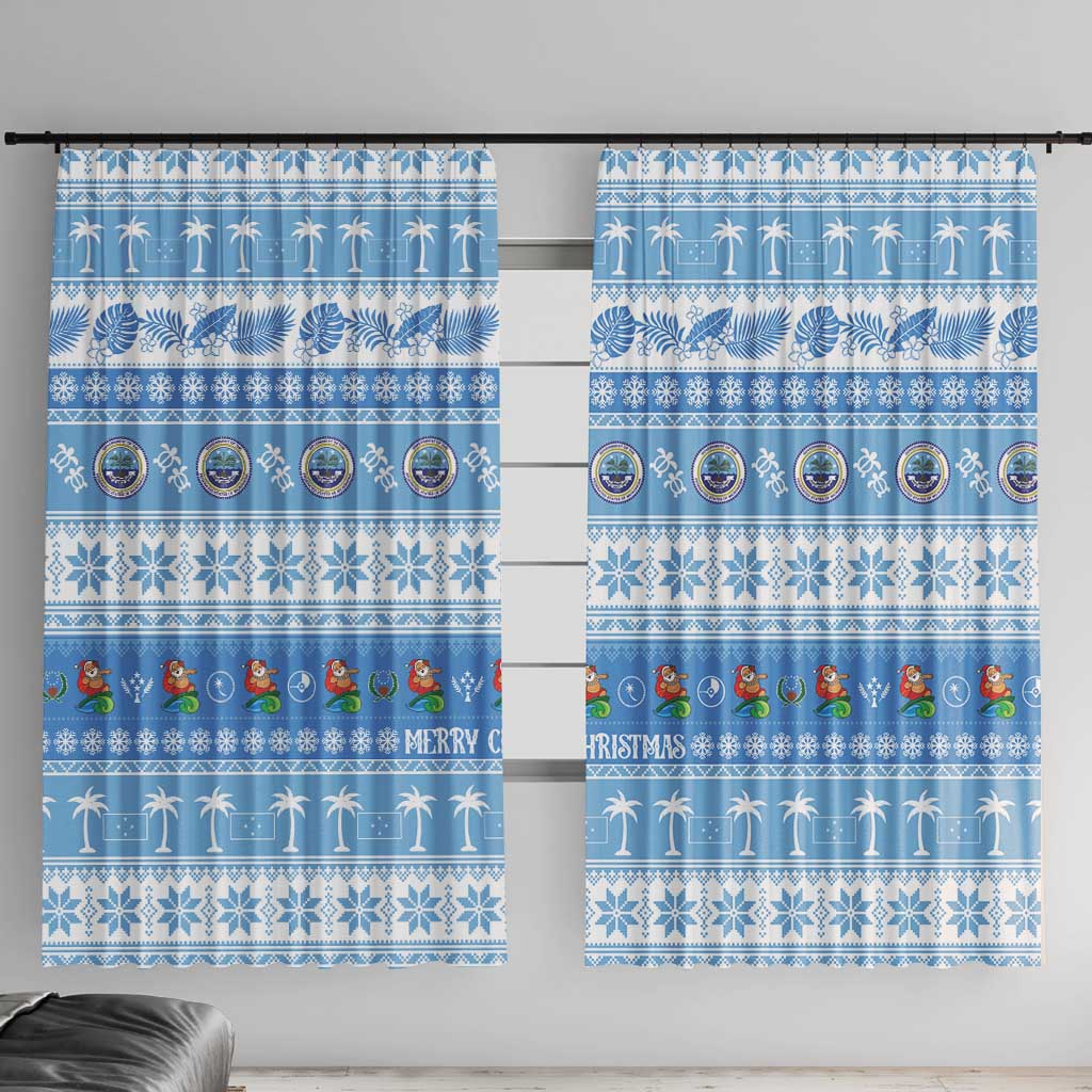 FSM Christmas Window Curtain Merry Xmas Federated States of Micronesia - Polynesian Pride