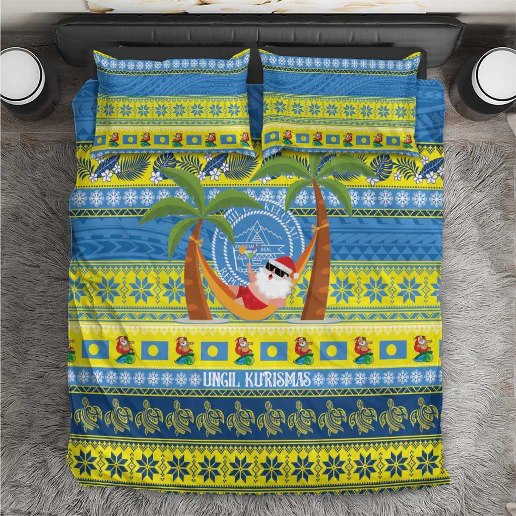 Palau Christmas Bedding Set Chilling Santa Ungil Kurismas - Polynesian Pride