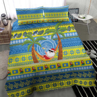 Palau Christmas Bedding Set Chilling Santa Ungil Kurismas - Polynesian Pride