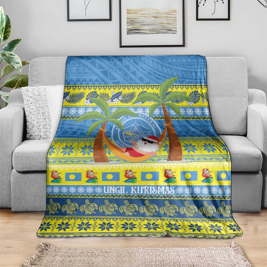 Palau Christmas Blanket Chilling Santa Ungil Kurismas - Polynesian Pride