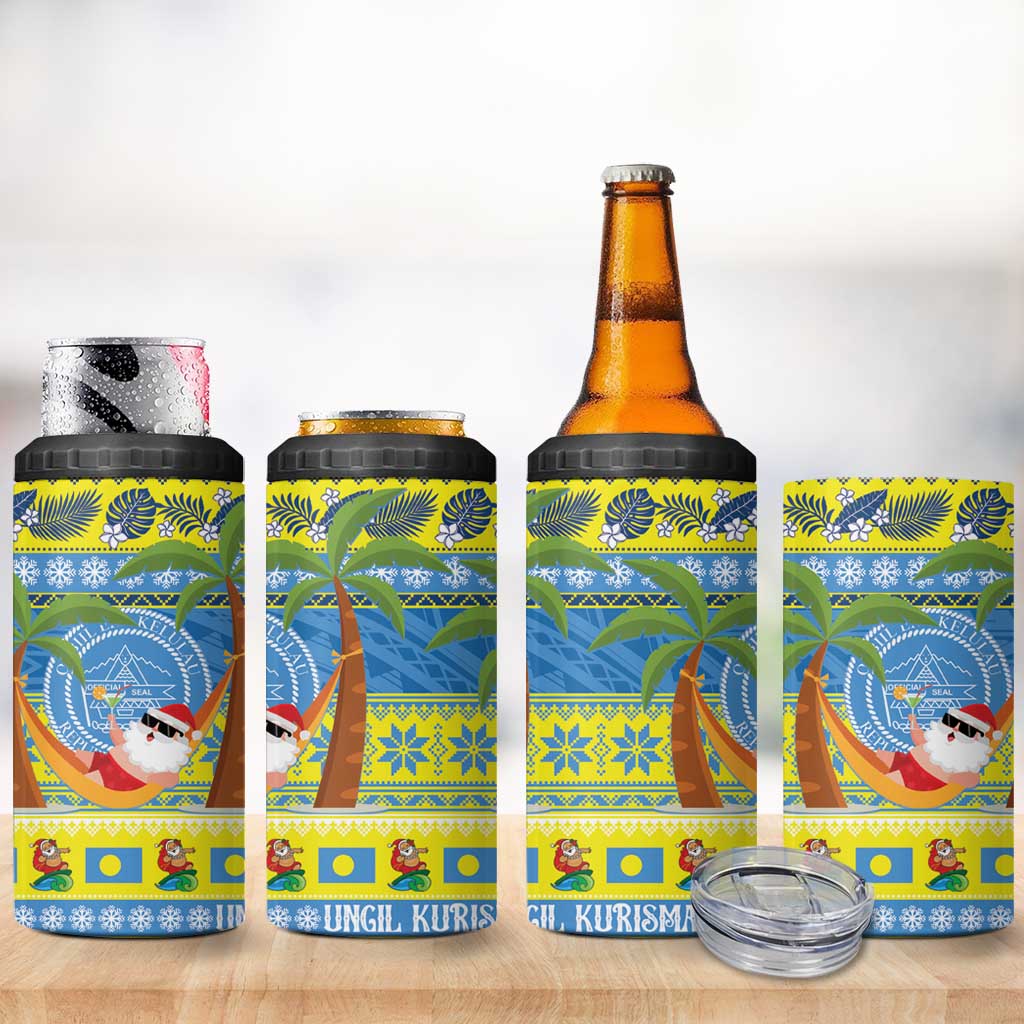 Palau Christmas 4 in 1 Can Cooler Tumbler Chilling Santa Ungil Kurismas - Polynesian Pride