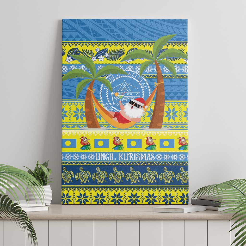Palau Christmas Canvas Wall Art Chilling Santa Ungil Kurismas - Polynesian Pride
