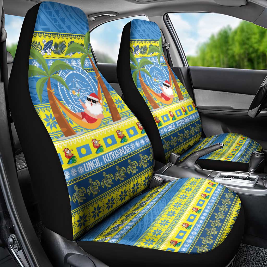 Palau Christmas Car Seat Cover Chilling Santa Ungil Kurismas - Polynesian Pride
