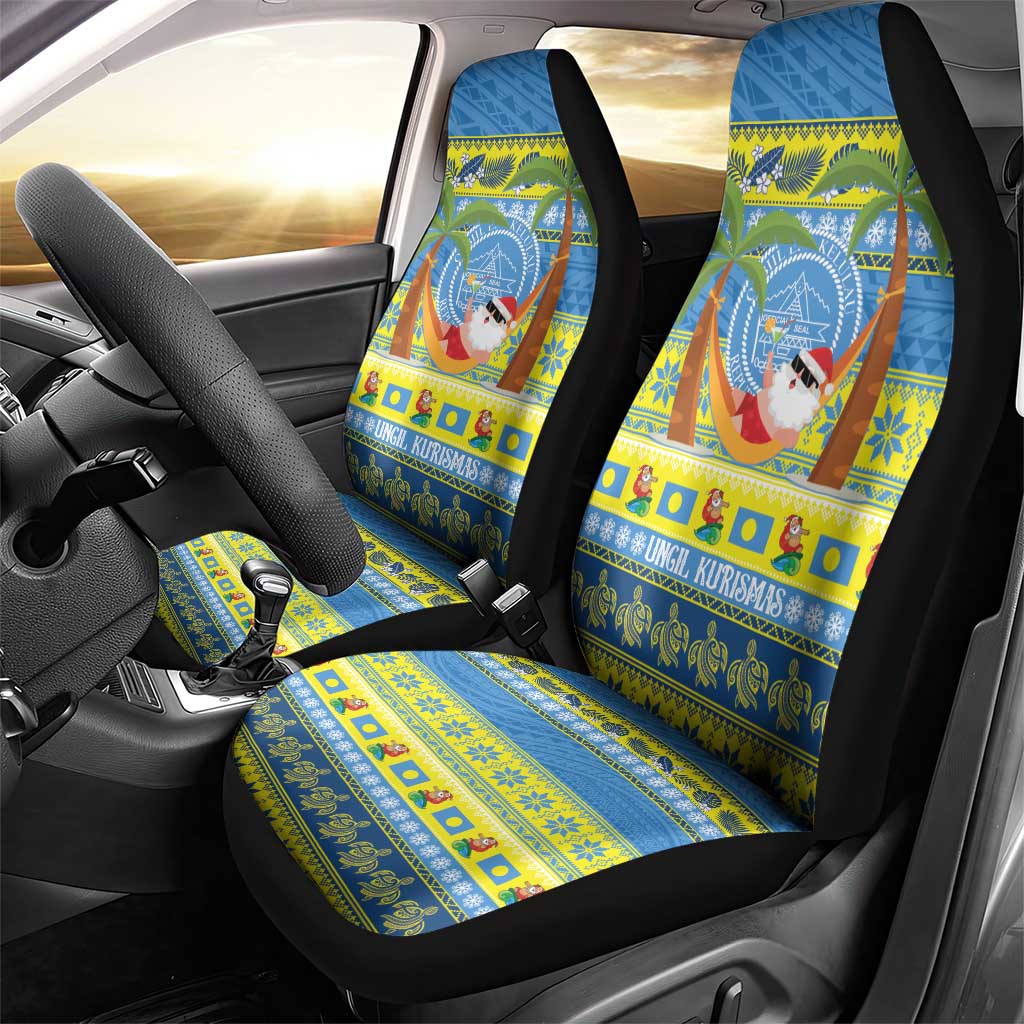 Palau Christmas Car Seat Cover Chilling Santa Ungil Kurismas - Polynesian Pride