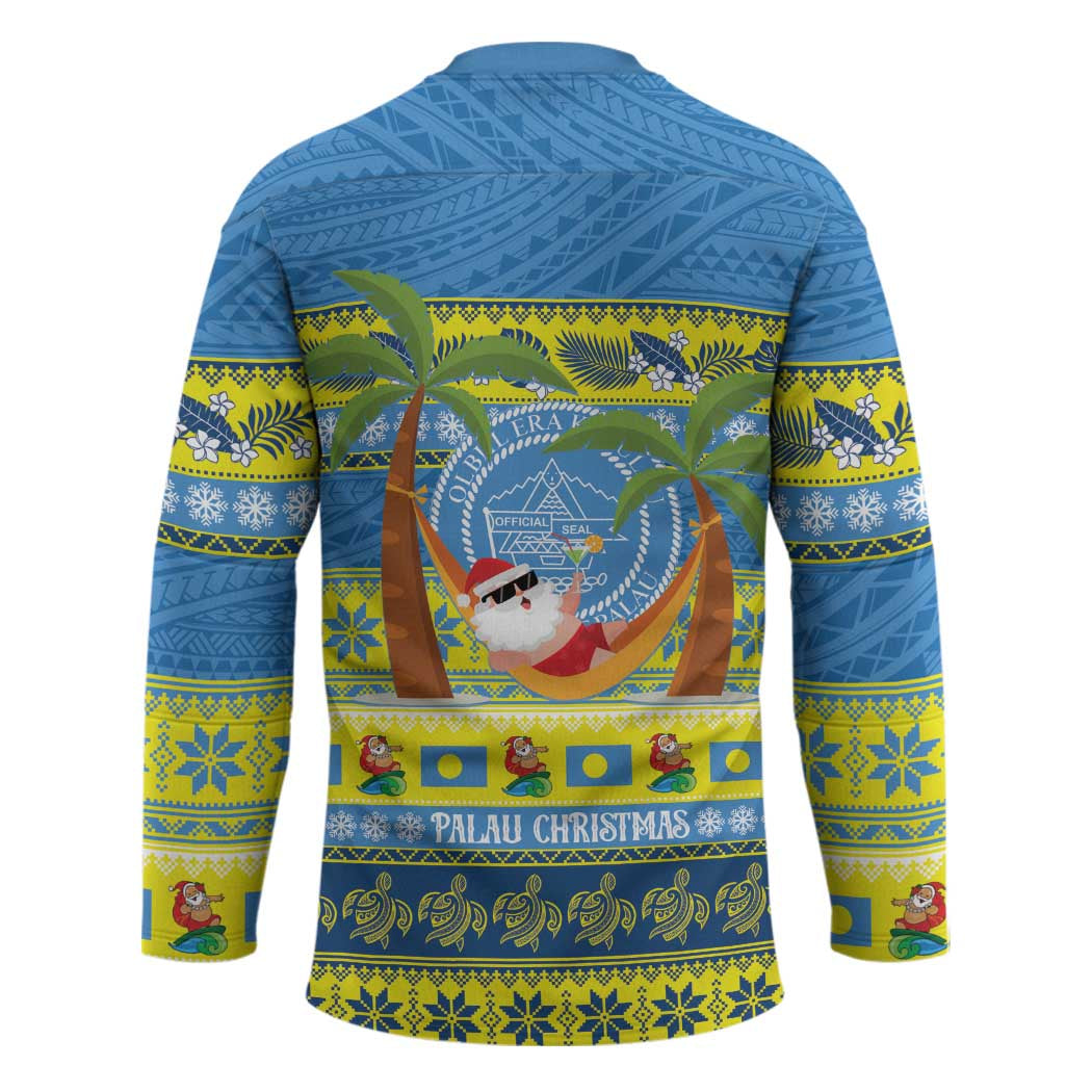 Palau Christmas Hockey Jersey Chilling Santa Ungil Kurismas - Polynesian Pride