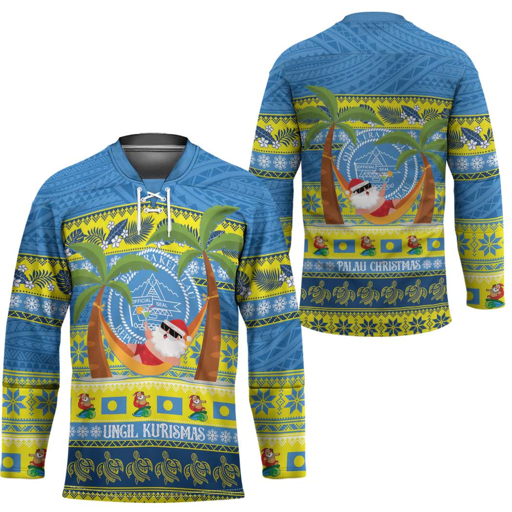 Palau Christmas Hockey Jersey Chilling Santa Ungil Kurismas - Polynesian Pride