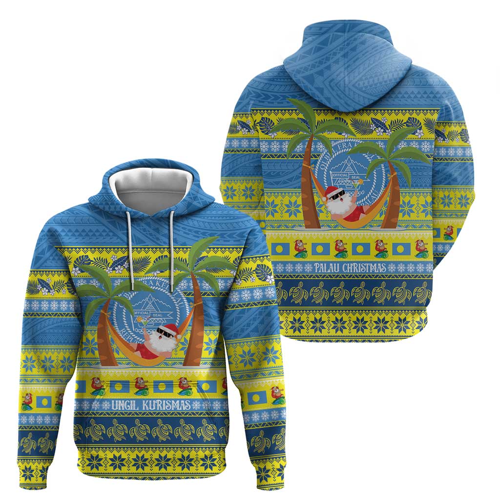 Palau Christmas Hoodie Chilling Santa Ungil Kurismas - Polynesian Pride