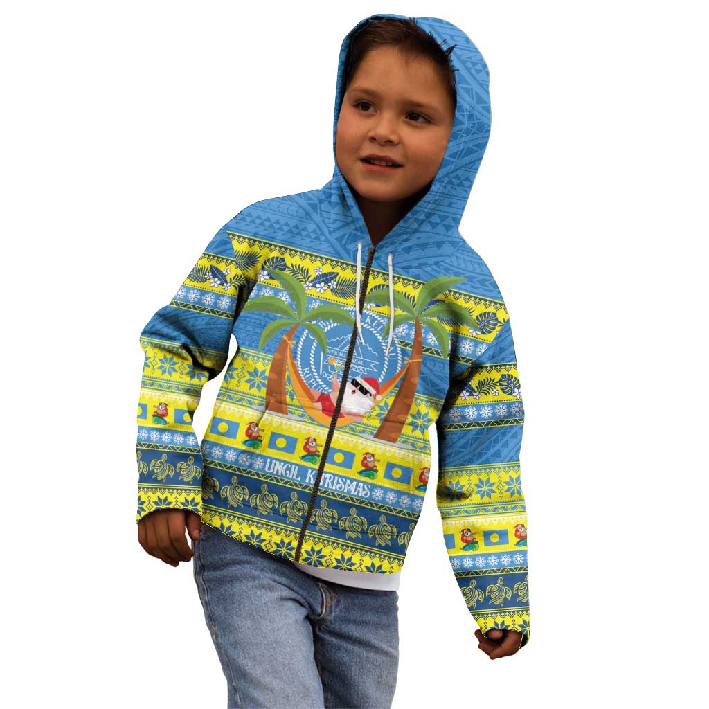 Palau Christmas Kid Hoodie Chilling Santa Ungil Kurismas - Polynesian Pride