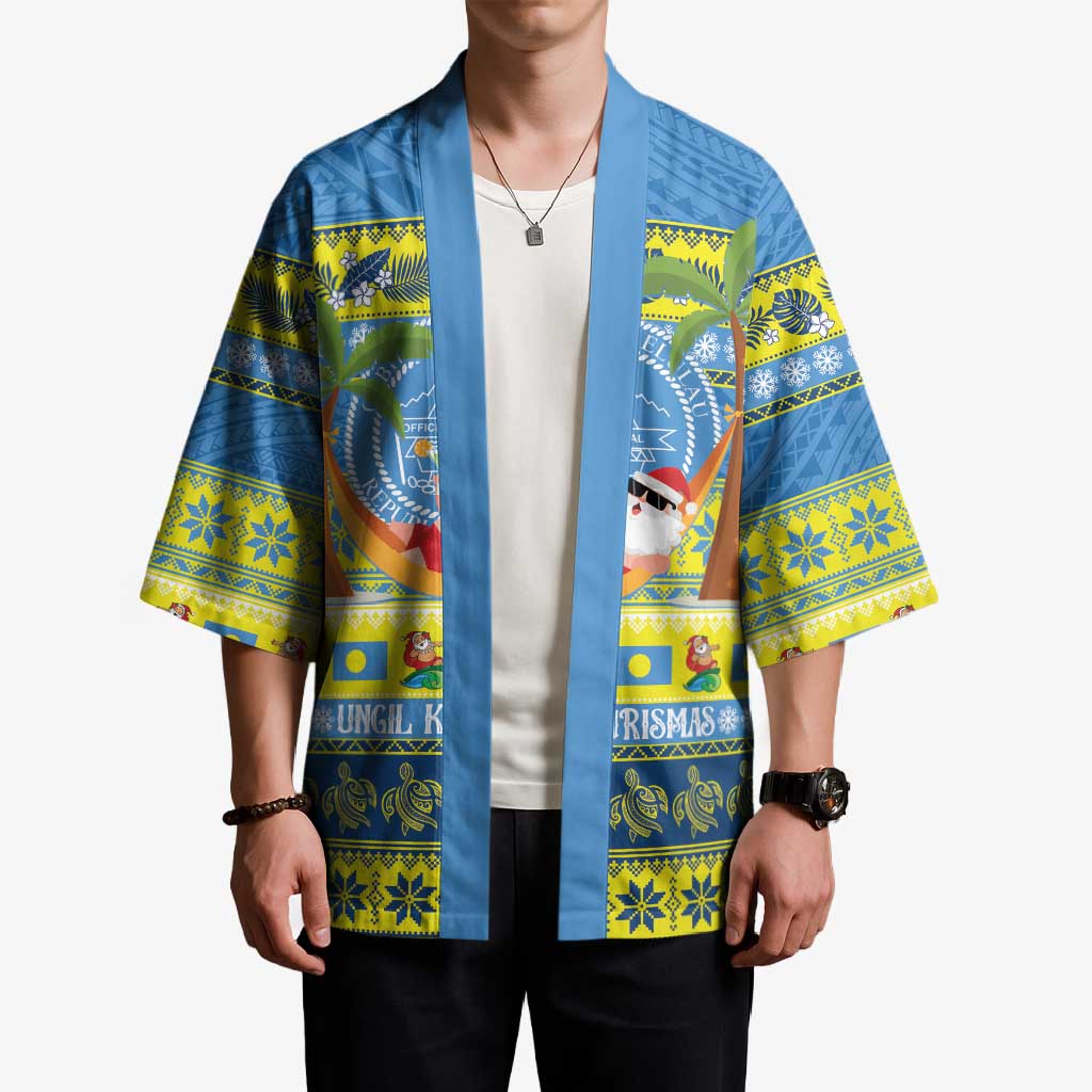 Palau Christmas Kimono Chilling Santa Ungil Kurismas - Polynesian Pride