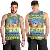 Palau Christmas Men Tank Top Chilling Santa Ungil Kurismas - Polynesian Pride