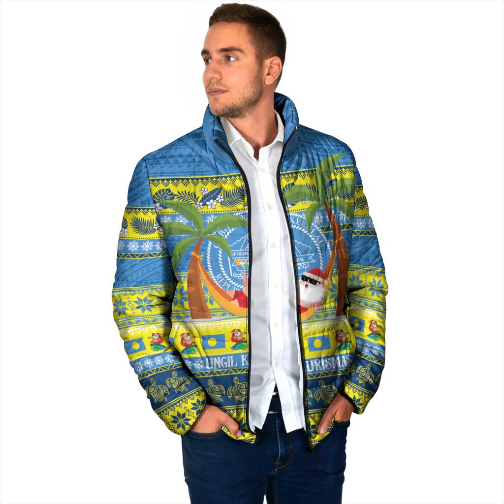 Palau Christmas Padded Jacket Chilling Santa Ungil Kurismas - Polynesian Pride