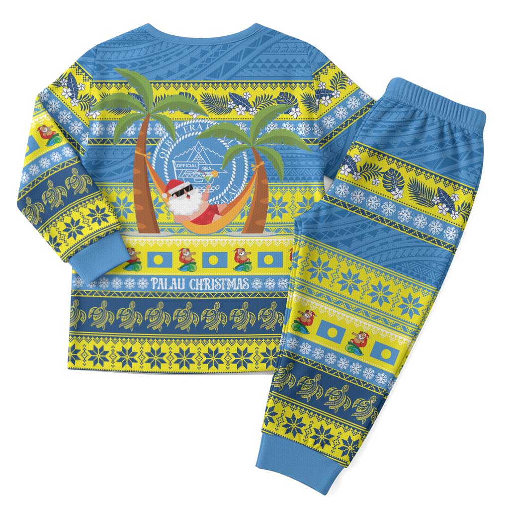 Palau Christmas Pajama Set Chilling Santa Ungil Kurismas - Polynesian Pride