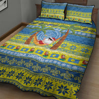 Palau Christmas Quilt Bed Set Chilling Santa Ungil Kurismas - Polynesian Pride
