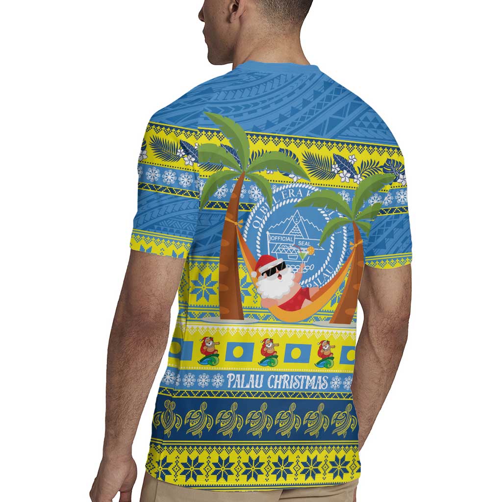 Palau Christmas Rugby Jersey Chilling Santa Ungil Kurismas - Polynesian Pride