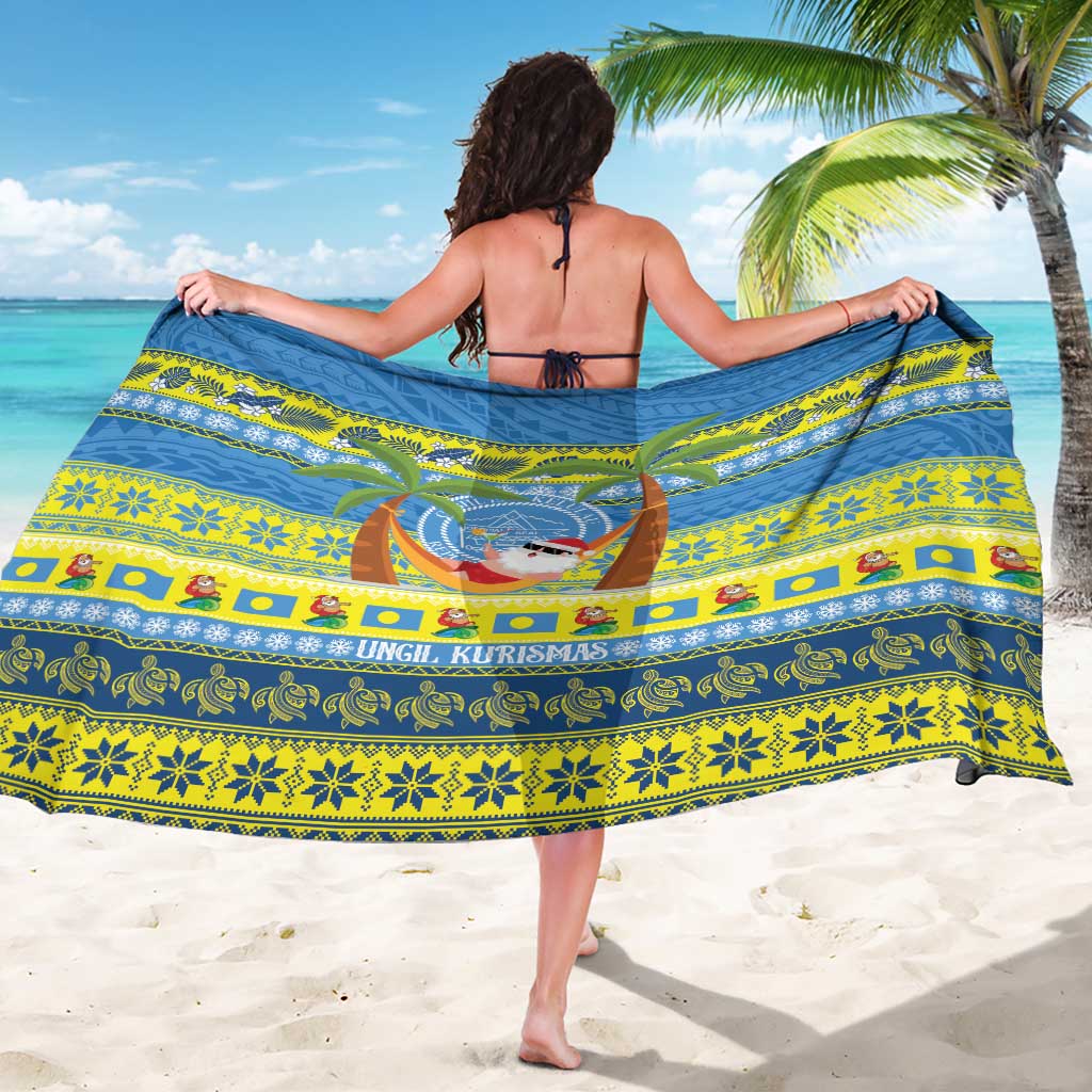 Palau Christmas Sarong Chilling Santa Ungil Kurismas - Polynesian Pride