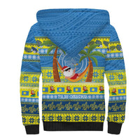 Palau Christmas Sherpa Hoodie Chilling Santa Ungil Kurismas - Polynesian Pride