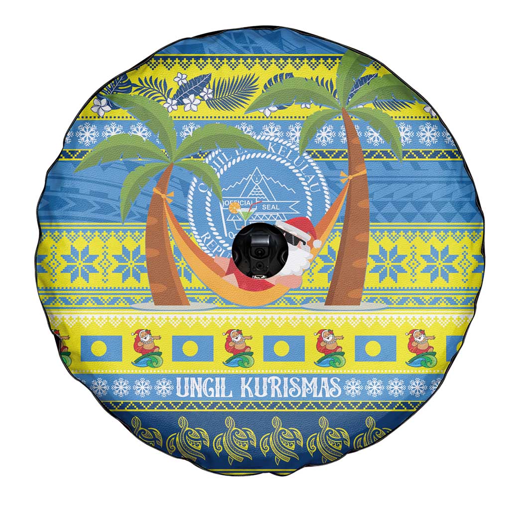 Palau Christmas Spare Tire Cover Chilling Santa Ungil Kurismas - Polynesian Pride