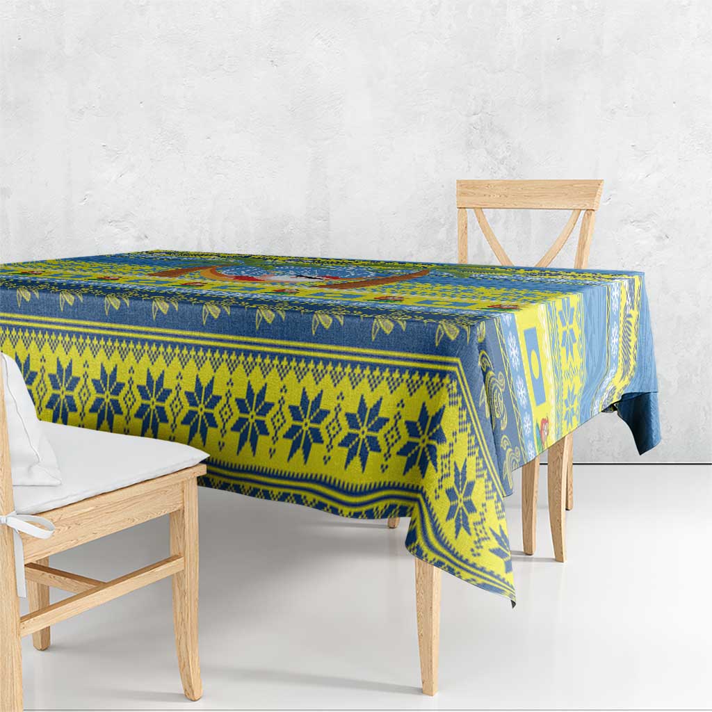 Palau Christmas Tablecloth Chilling Santa Ungil Kurismas - Polynesian Pride