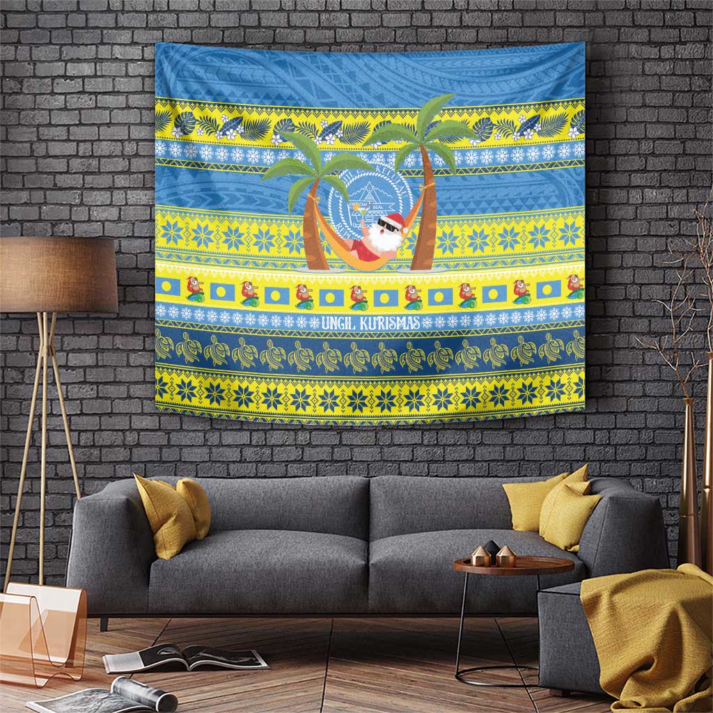 Palau Christmas Tapestry Chilling Santa Ungil Kurismas - Polynesian Pride