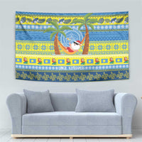 Palau Christmas Tapestry Chilling Santa Ungil Kurismas - Polynesian Pride