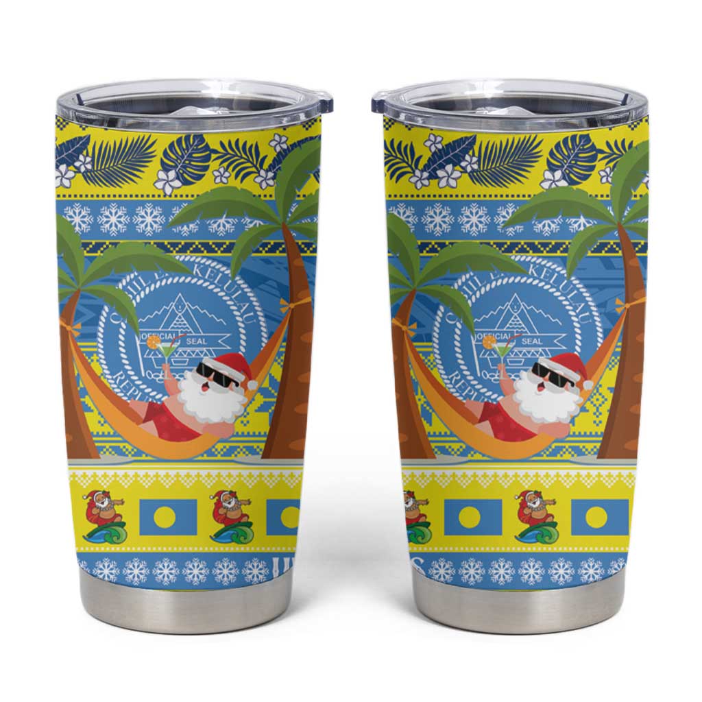 Palau Christmas Tumbler Cup Chilling Santa Ungil Kurismas - Polynesian Pride