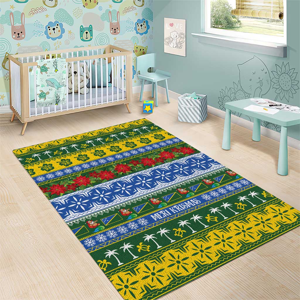 Solomon Islands Christmas Area Rug The Solomons Melanesian Meri Krismas - Polynesian Pride