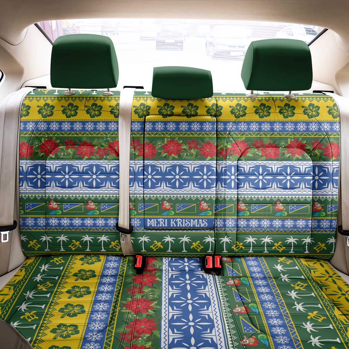 Solomon Islands Christmas Back Car Seat Cover The Solomons Melanesian Meri Krismas - Polynesian Pride