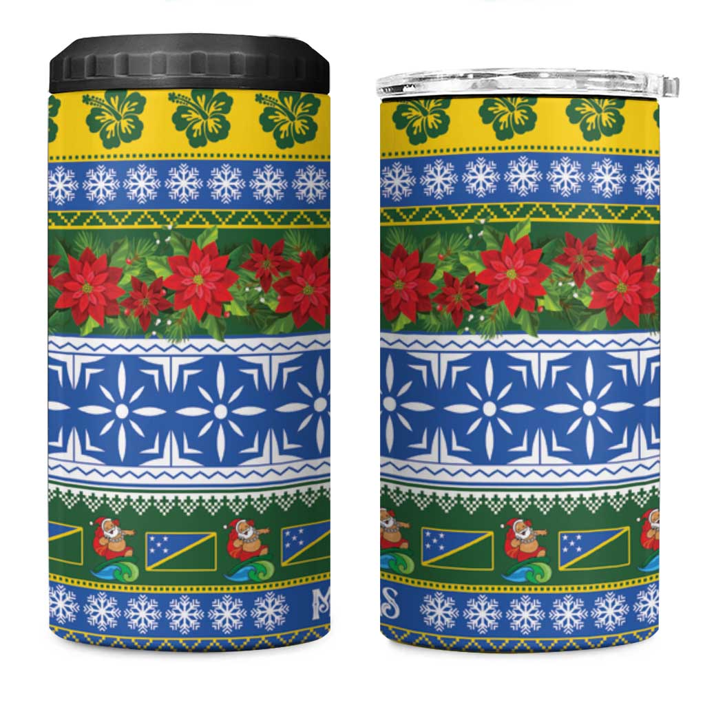 Solomon Islands Christmas 4 in 1 Can Cooler Tumbler The Solomons Melanesian Meri Krismas - Polynesian Pride