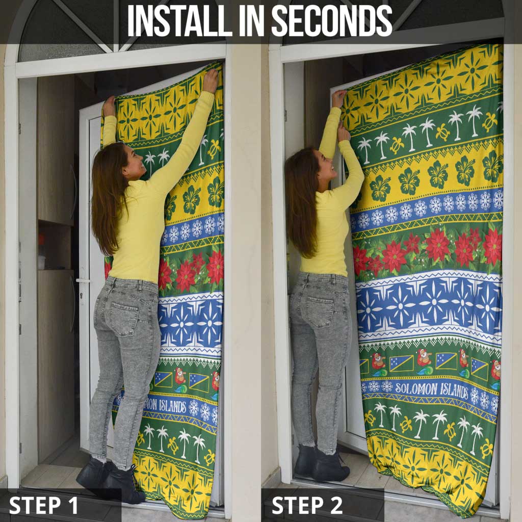 Solomon Islands Christmas Door Cover The Solomons Melanesian Meri Krismas - Polynesian Pride