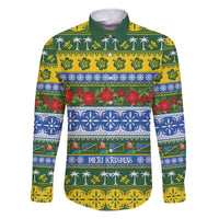 Solomon Islands Christmas Family Matching Off The Shoulder Long Sleeve Dress and Hawaiian Shirt The Solomons Melanesian Meri Krismas - Polynesian Pride