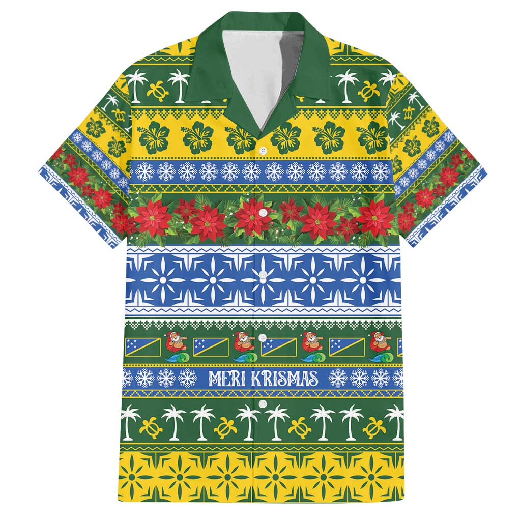 Solomon Islands Christmas Family Matching Off Shoulder Short Dress and Hawaiian Shirt The Solomons Melanesian Meri Krismas - Polynesian Pride