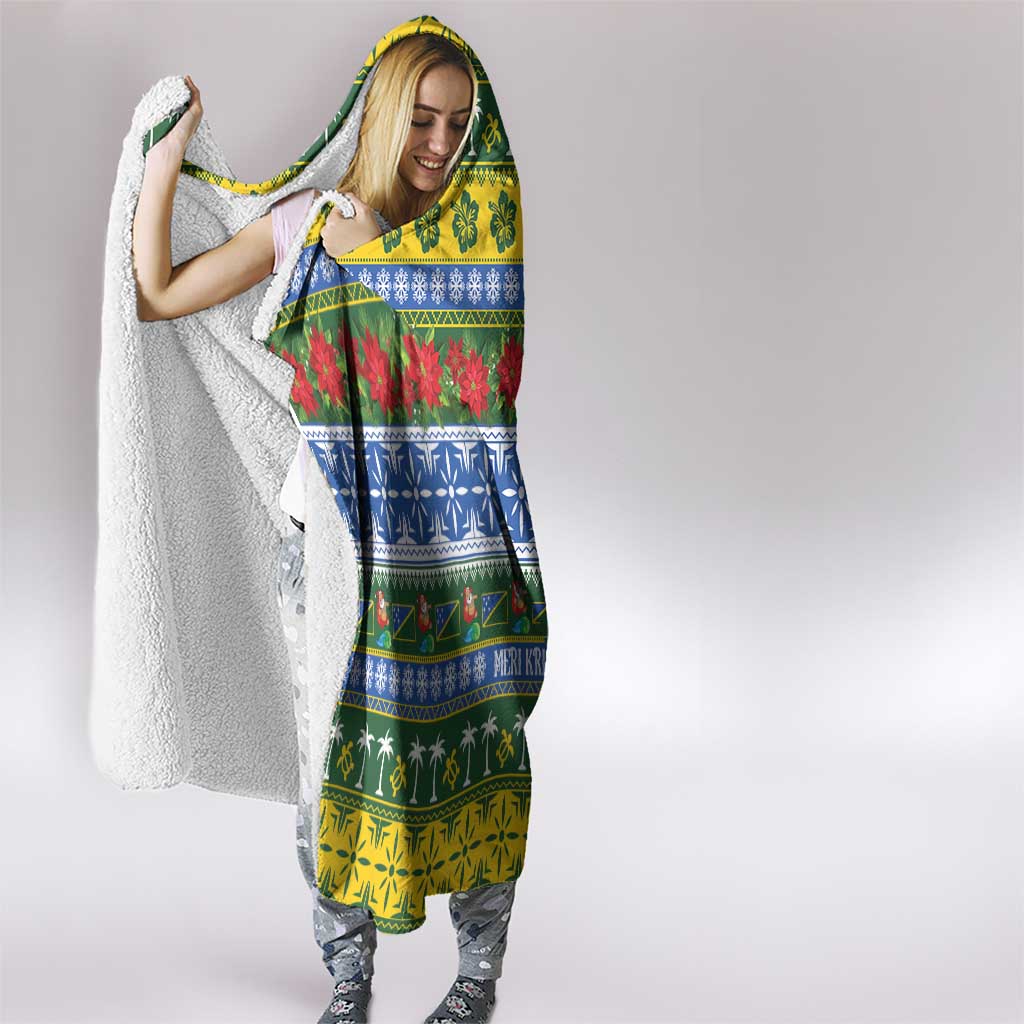 Solomon Islands Christmas Hooded Blanket The Solomons Melanesian Meri Krismas - Polynesian Pride